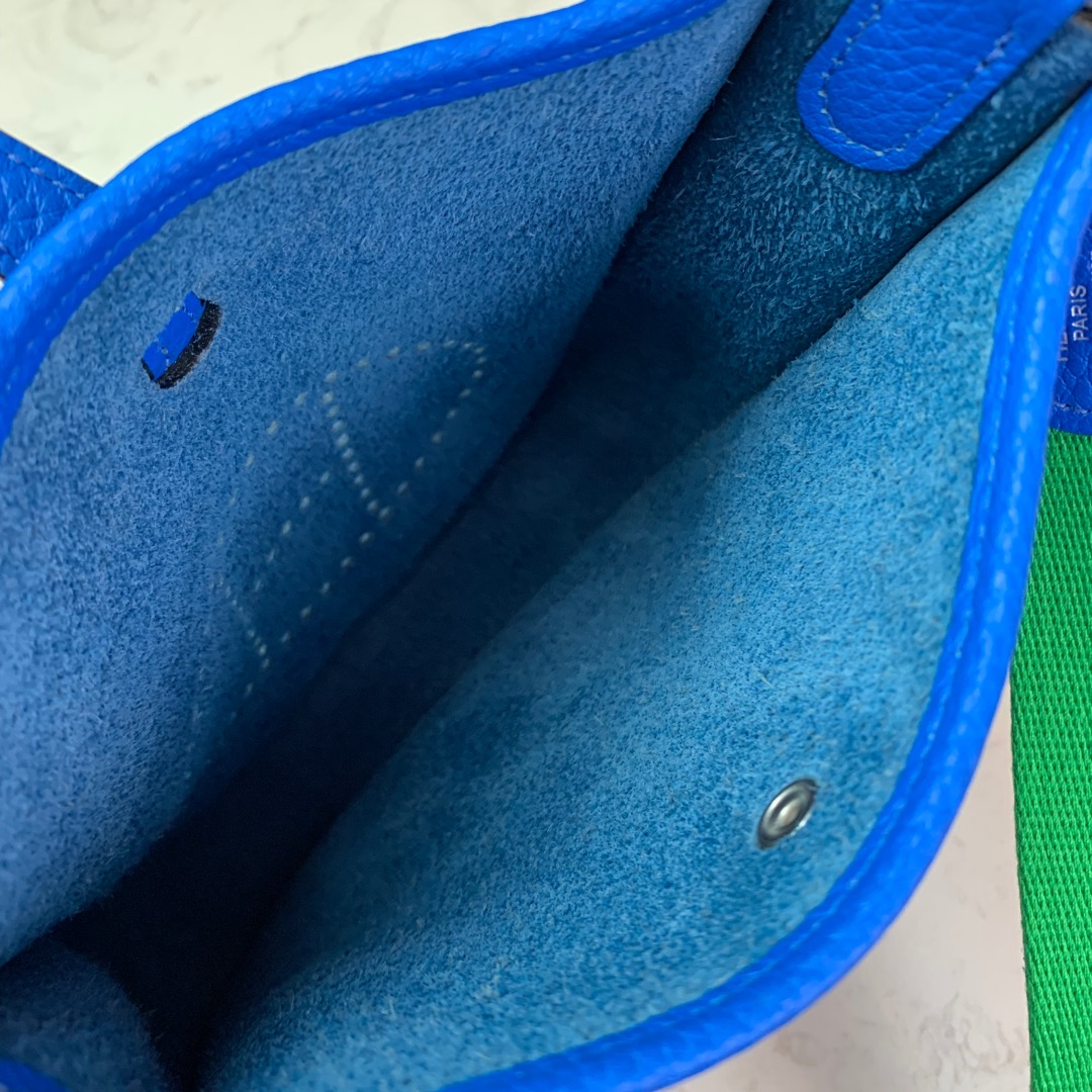 에르메스 미니 에블린16 블루젤리제 은장